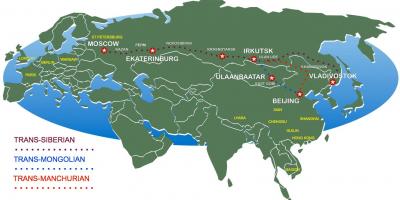 Пекинг и Москва воз руту на мапи