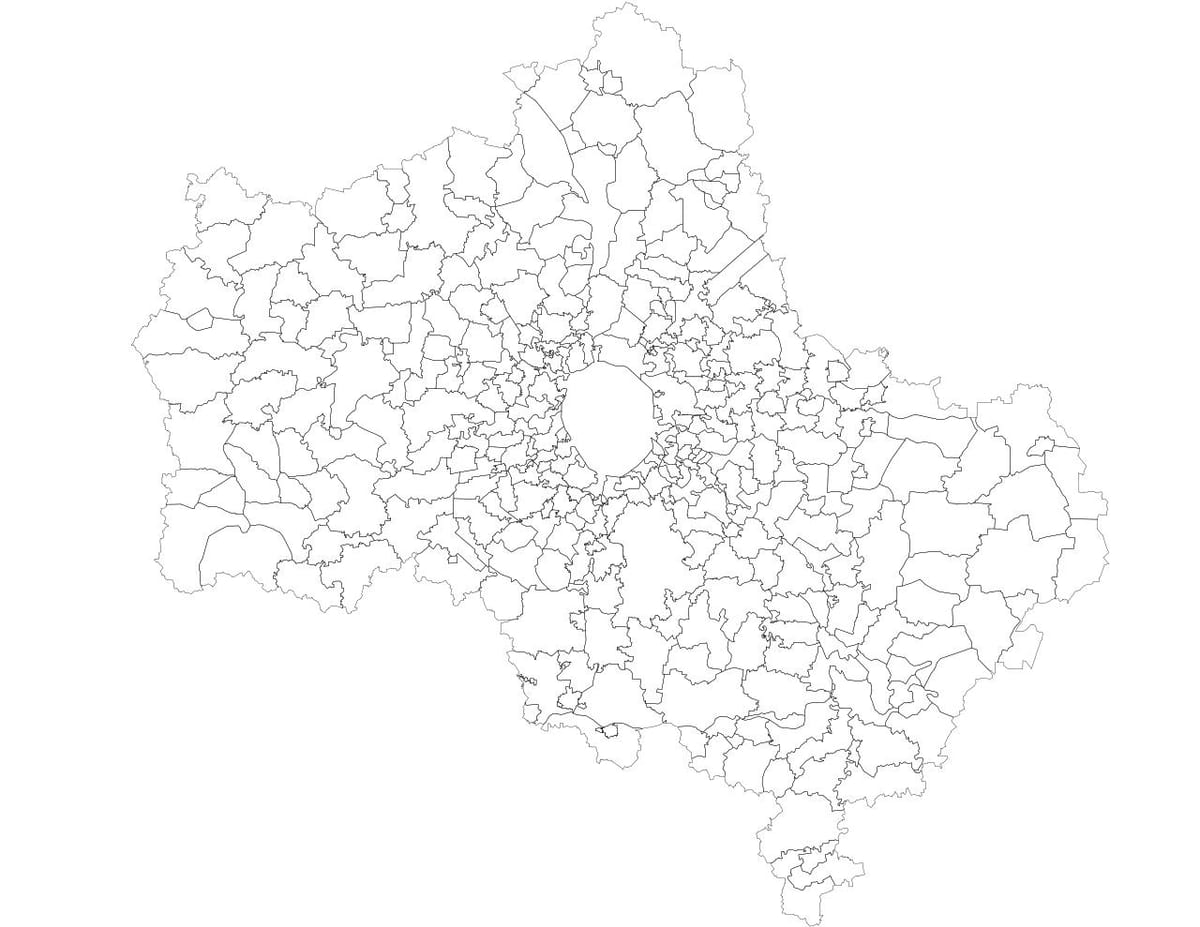 Москва општине мапи