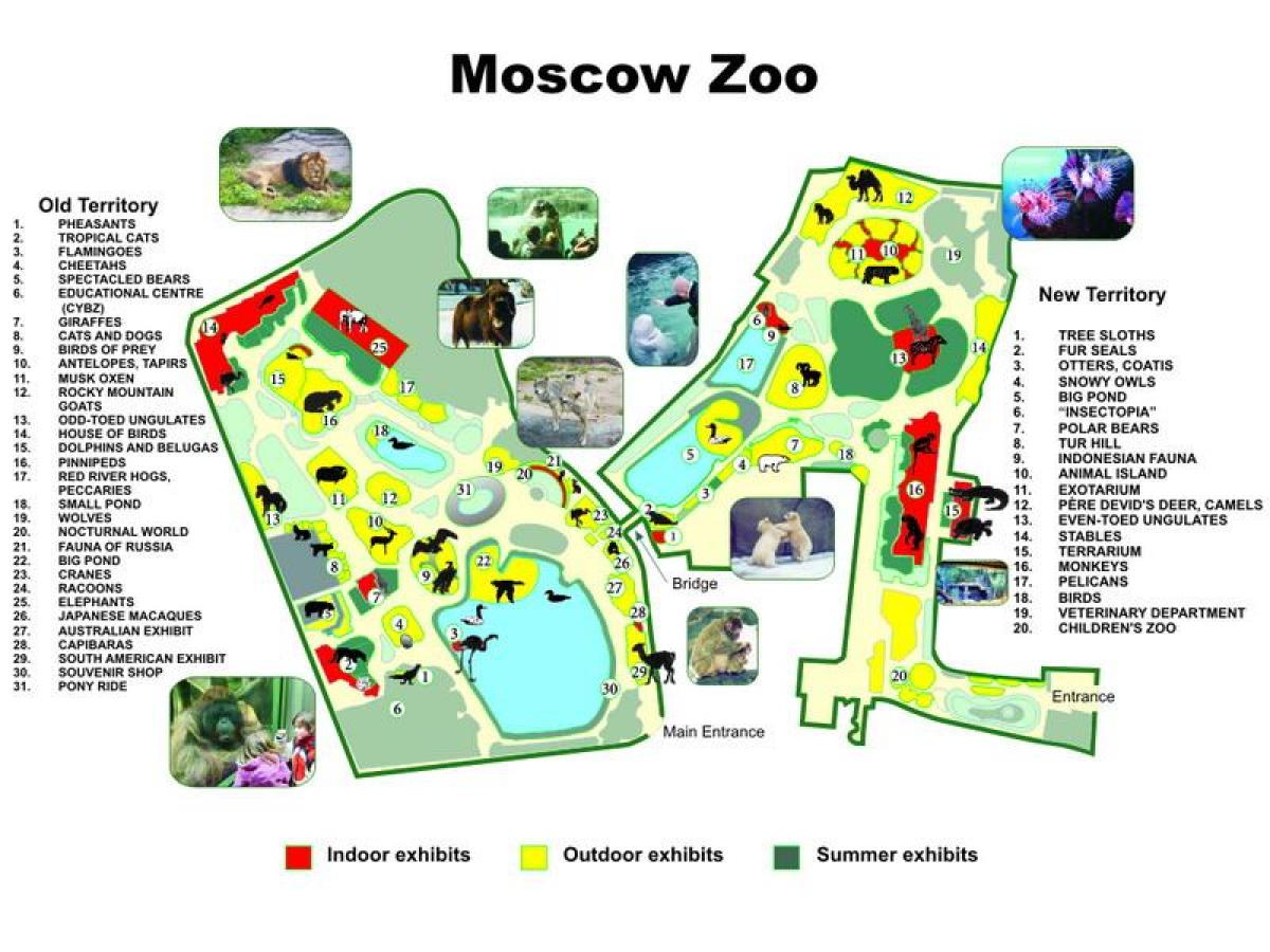 мапа Московског зоолошког врта