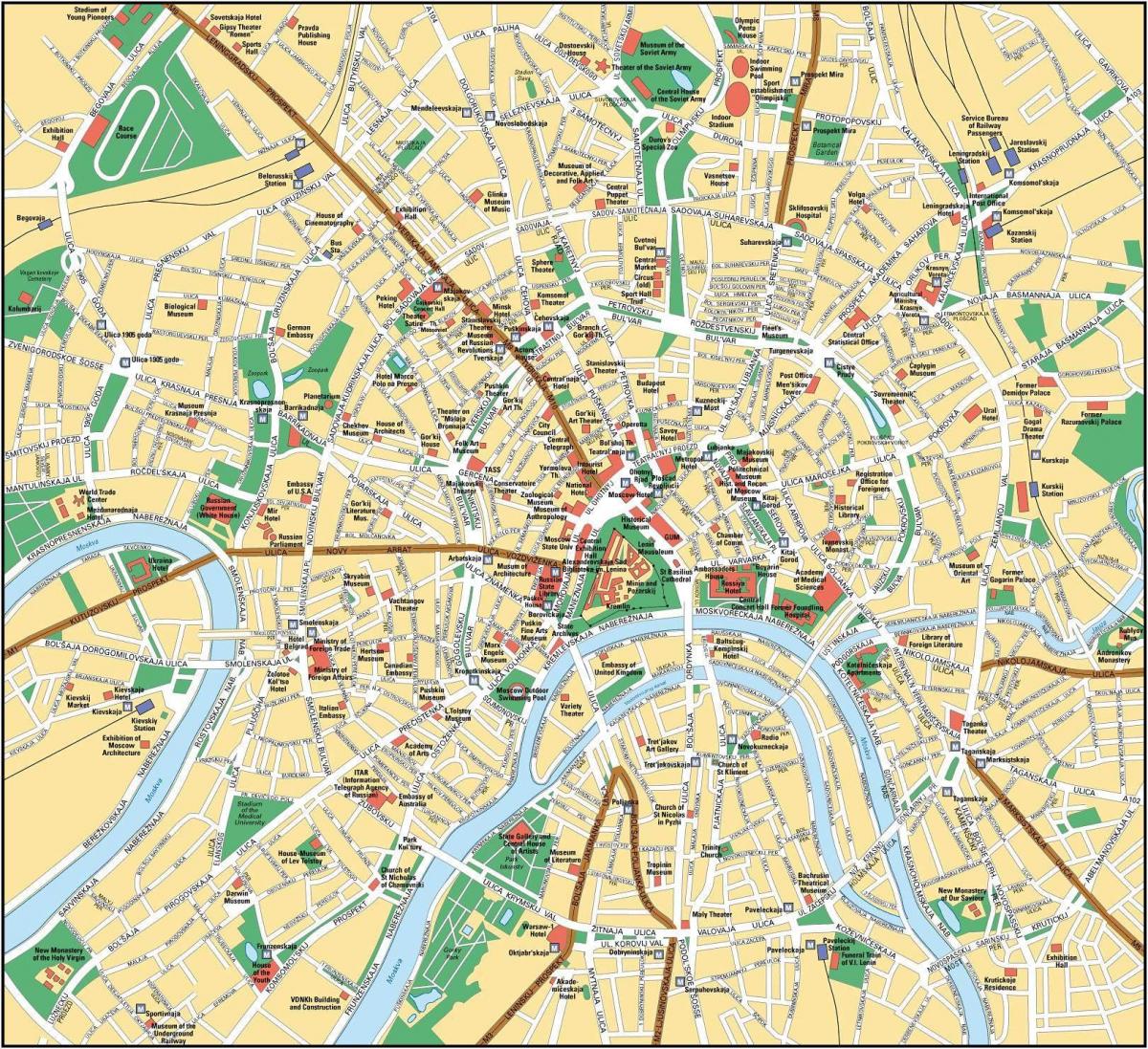 карта Москве на енглеском језику