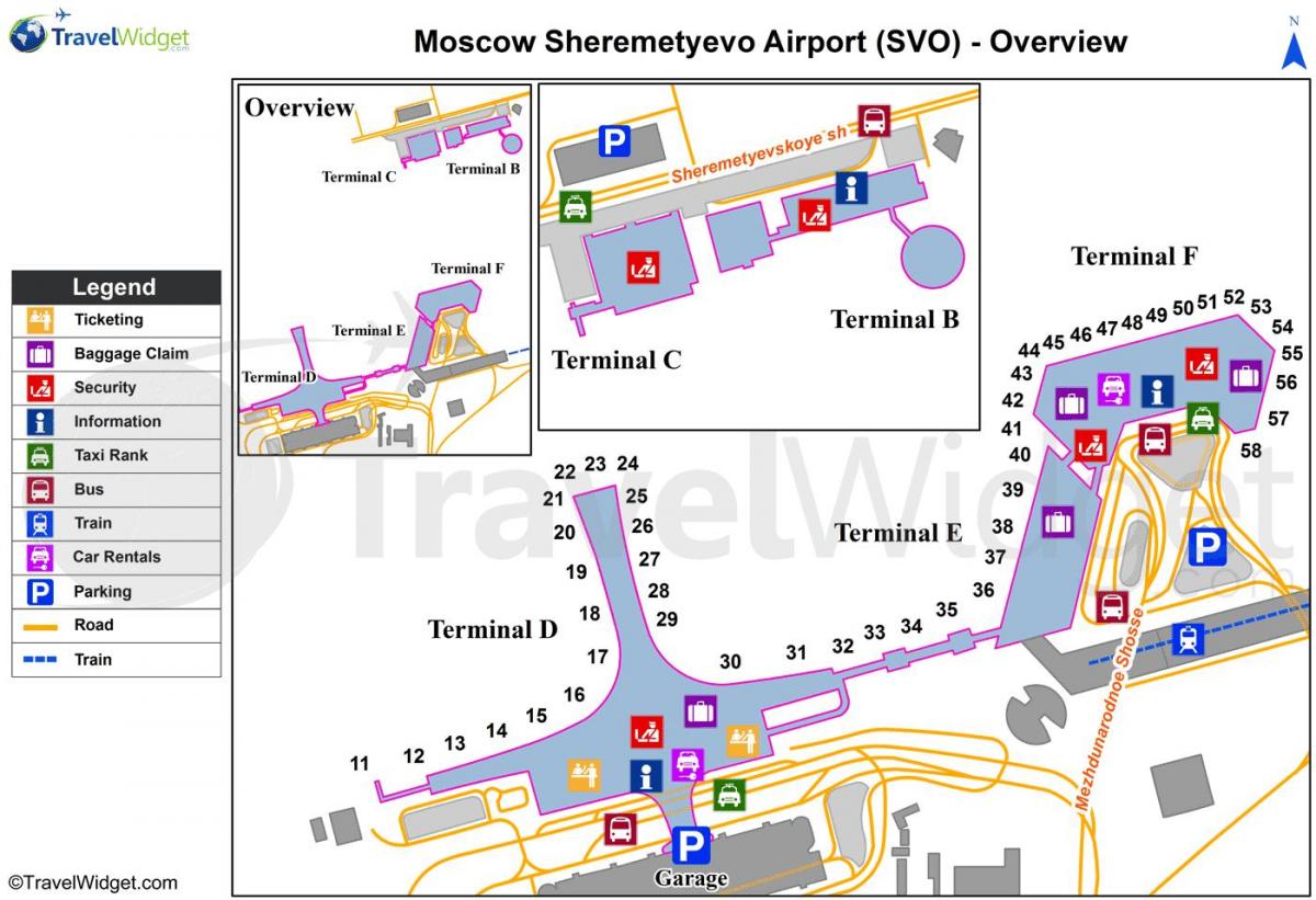Карта Шереметьево терминала