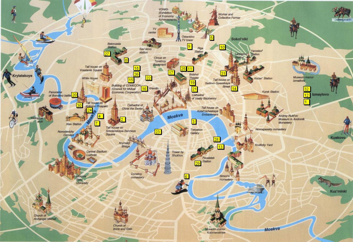 туристичка карта Москве