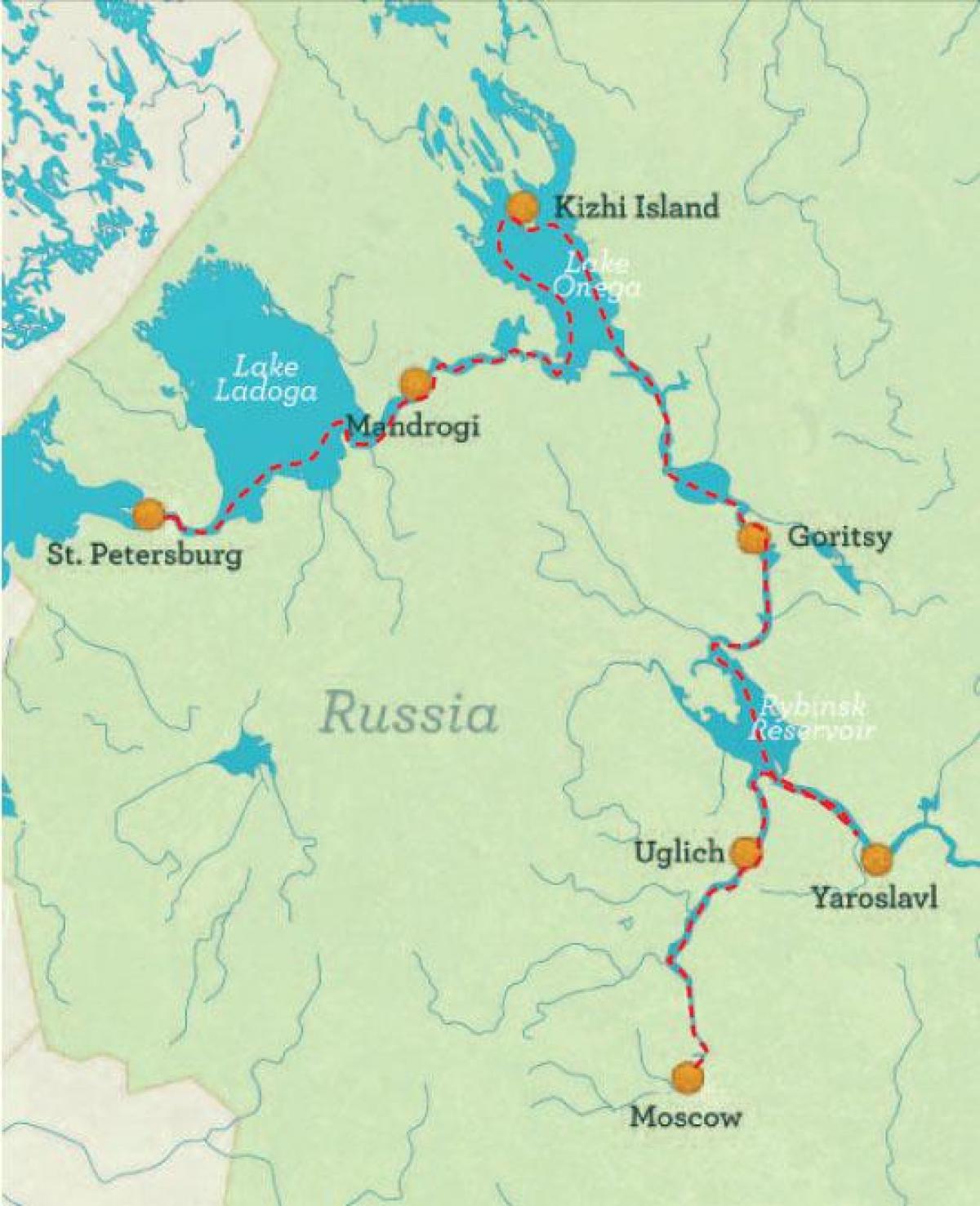мапа Санкт Петербурга у Москву крстарење
