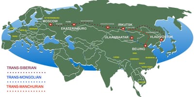 Карта Москве у Пекинг воз пут