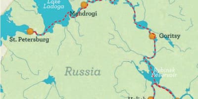 Мапа Санкт Петербурга у Москву крстарење